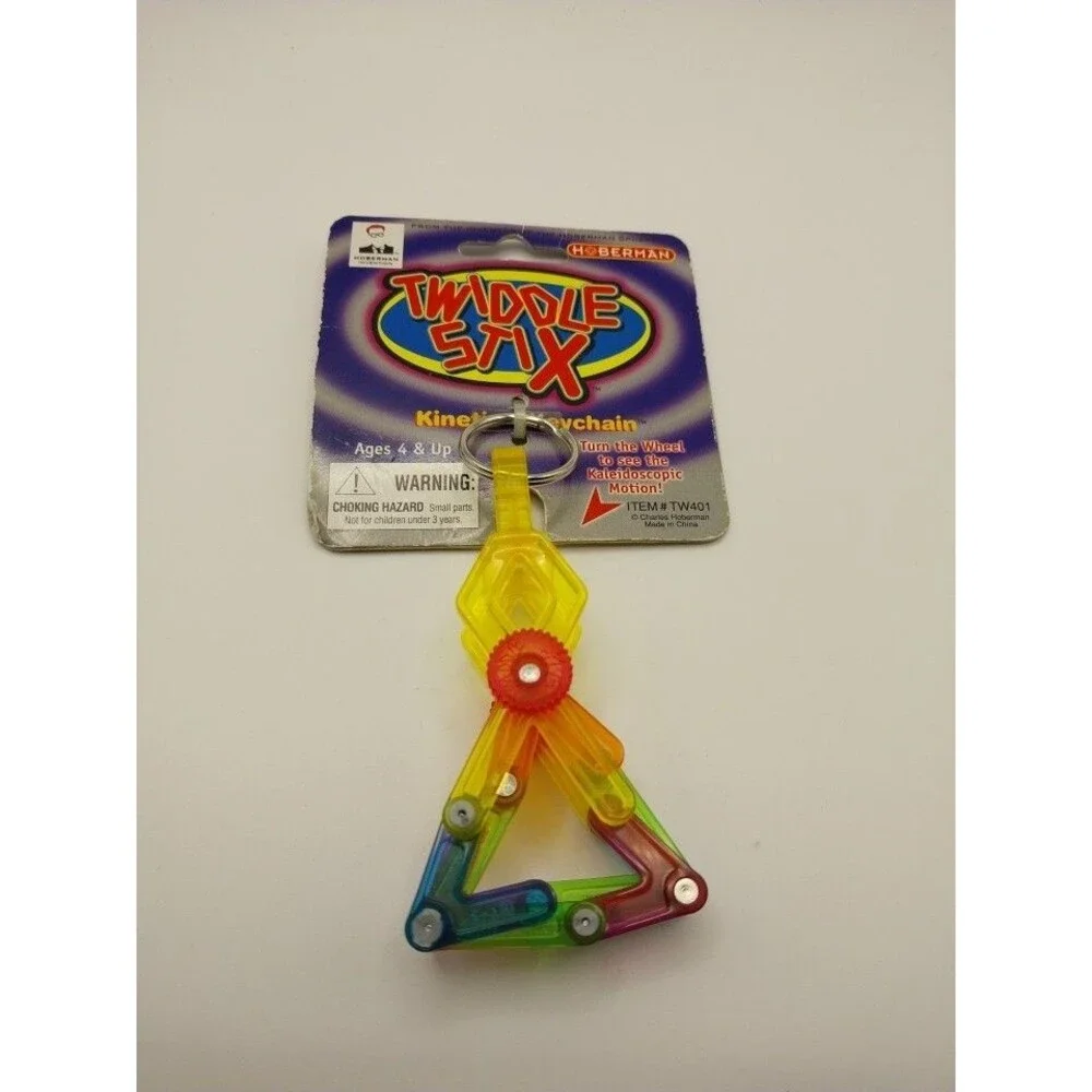 Hoberman Twiddle Stix Kinetic Keychain 1999 Snowflake Style New Sealed Toy